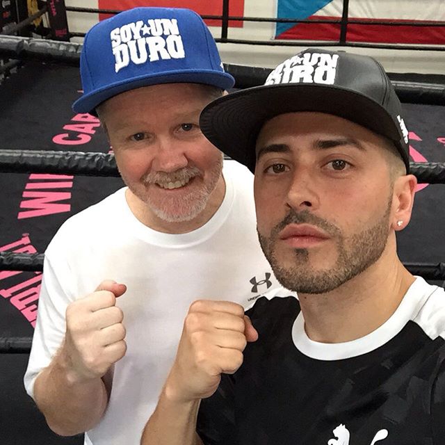 thanks @freddieroach great visit today at your Gym super humble and amazing person @rocnation @realmiguelacotto @hbo 11/21